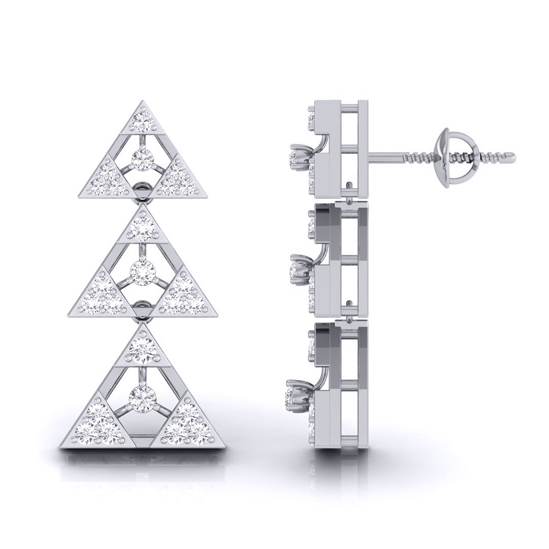 0.46Ct Round Lab-Grown Diamond Gold Dangellers Earrings