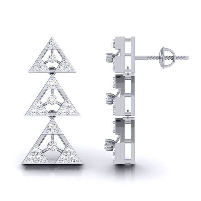 0.46Ct Round Lab-Grown Diamond Gold Dangellers Earrings