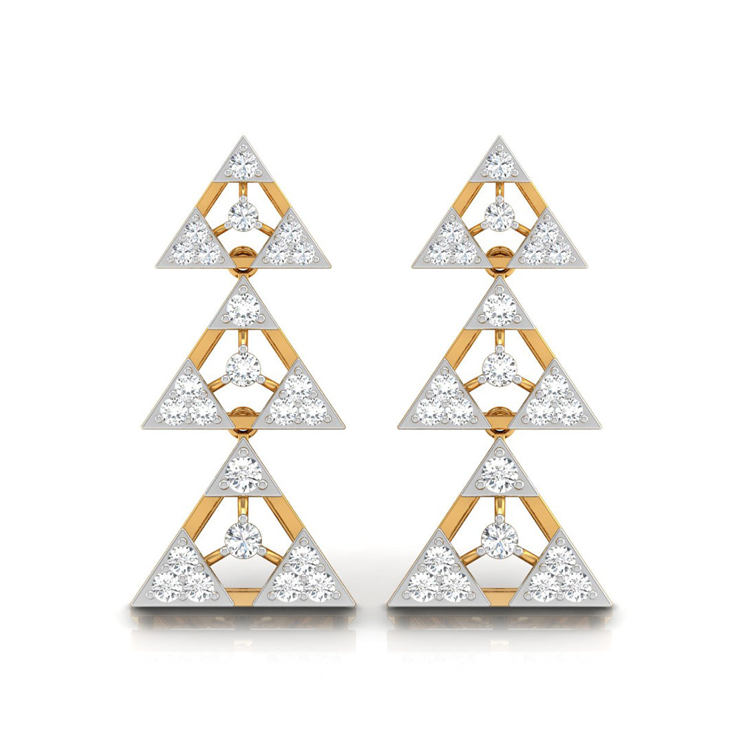 0.46Ct Round Lab-Grown Diamond Gold Dangellers Earrings