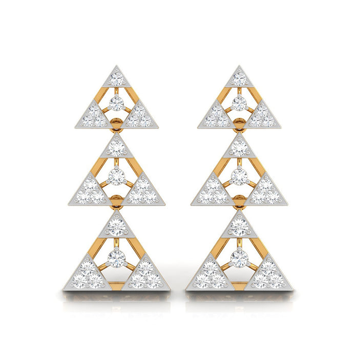 0.46Ct Round Lab-Grown Diamond Gold Dangellers Earrings