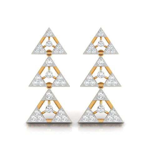 0.46Ct Round Lab-Grown Diamond Gold Dangellers Earrings