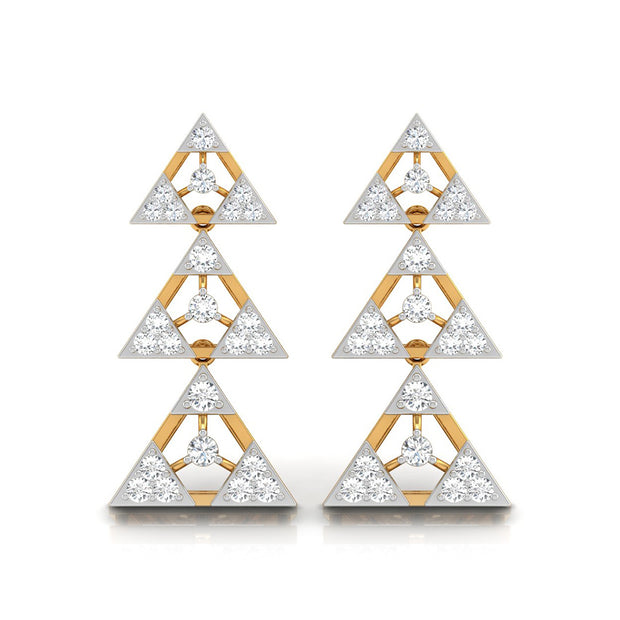 0.46Ct Round Lab-Grown Diamond Gold Dangellers Earrings