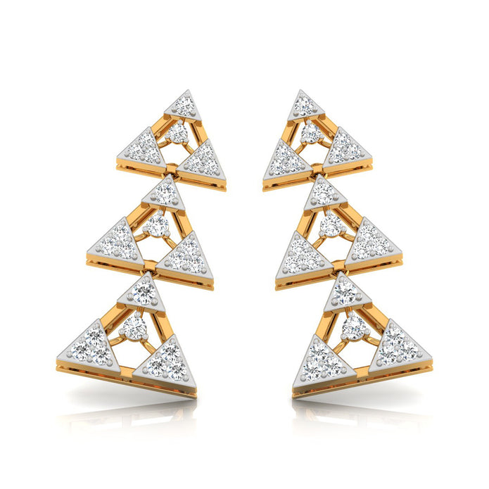 0.46Ct Round Lab-Grown Diamond Gold Dangellers Earrings