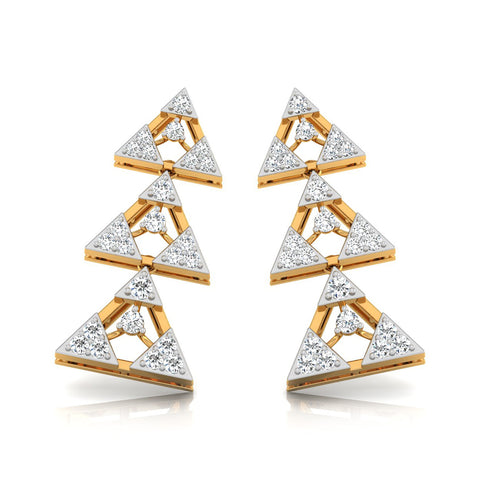 0.46Ct Round Lab-Grown Diamond Gold Dangellers Earrings