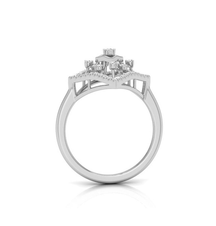 0.16Ct Geometric Design Round Cut Lab-Grown Diamond Ring