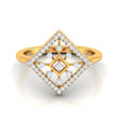 0.16Ct Geometric Design Round Cut Lab-Grown Diamond Ring