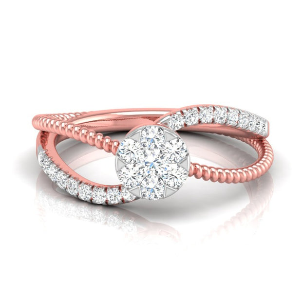 0.32Ct Intertwined Round Cut Cluster Lab-Grown Diamond Ring