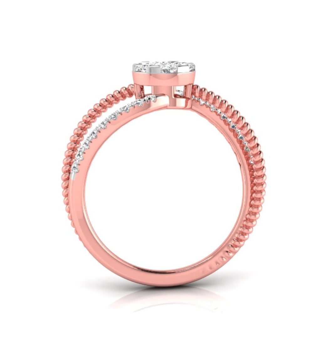 0.32Ct Intertwined Round Cut Cluster Lab-Grown Diamond Ring