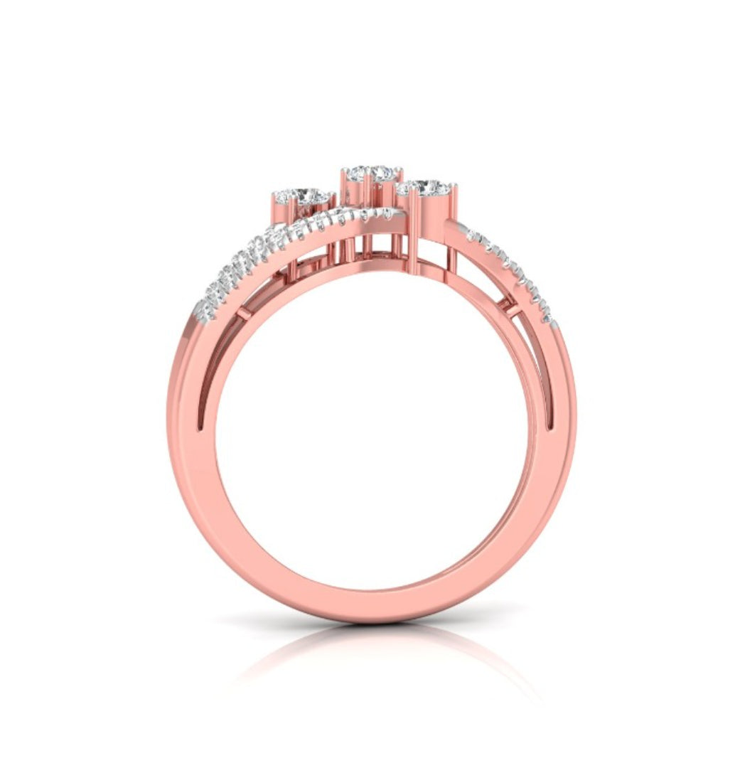 0.27Ct Pear Cut Three Stone Lab-Grown Diamond Ring