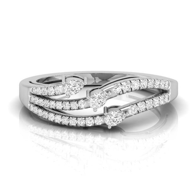 0.27Ct Pear Cut Three Stone Lab-Grown Diamond Ring