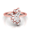 0.10Ct Fan Shape Design Round Cut Lab-Grown Diamond Ring