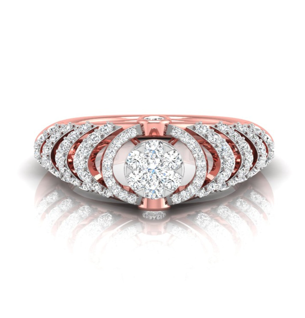 0.54Ct Round Cluster Multi-Layer Halo Lab-Grown Diamond Ring