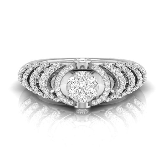 0.54Ct Round Cluster Multi-Layer Halo Lab-Grown Diamond Ring