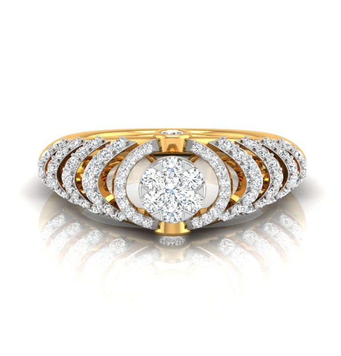 0.54Ct Round Cluster Multi-Layer Halo Lab-Grown Diamond Ring