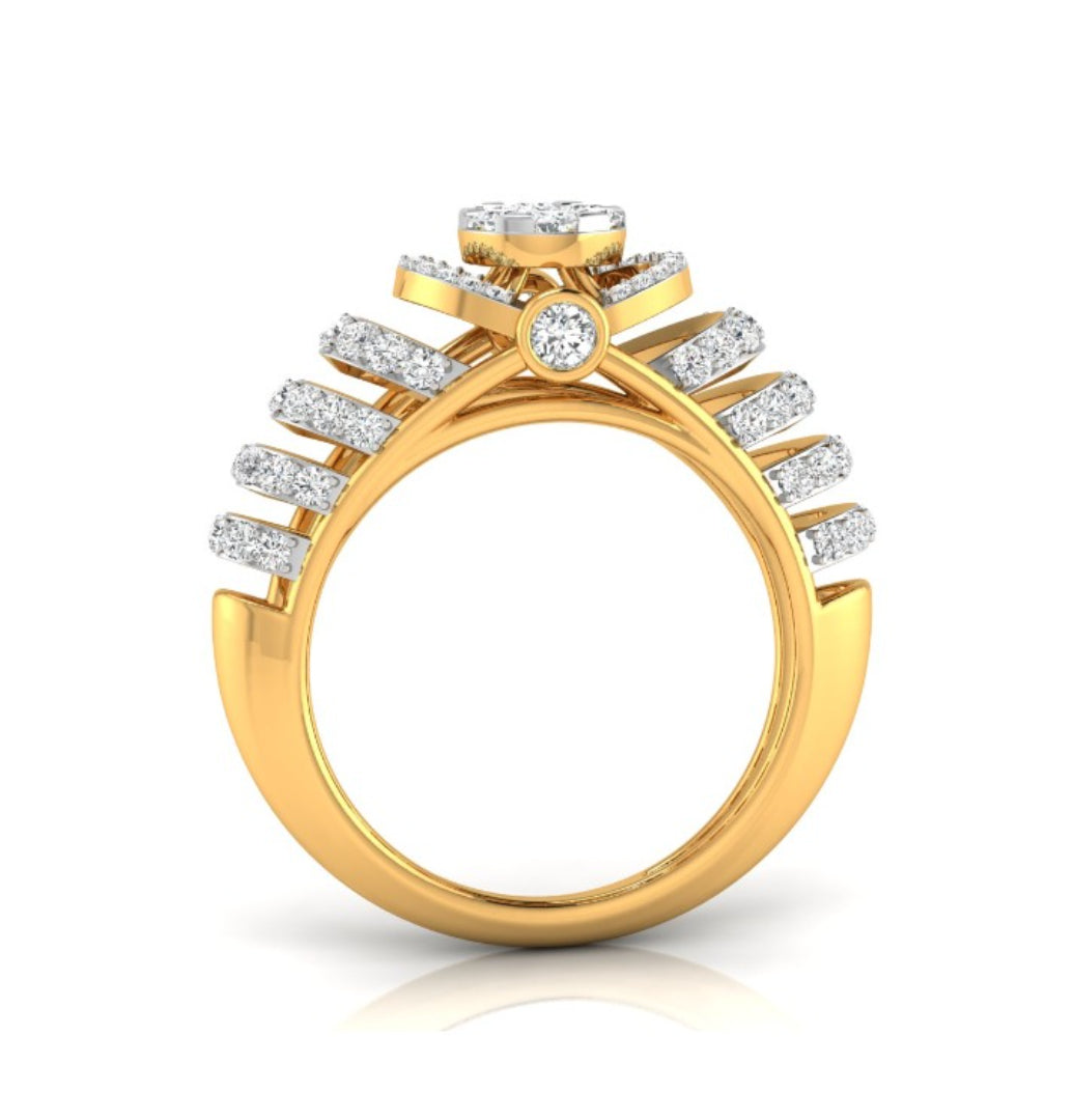 0.54Ct Round Cluster Multi-Layer Halo Lab-Grown Diamond Ring