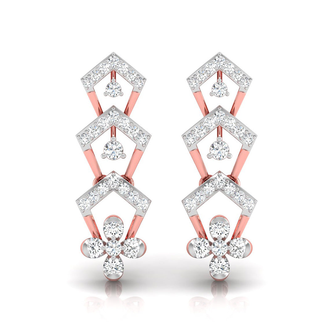 0.50Ct Round Lab-Grown Diamond Gold Dangellers Earrings