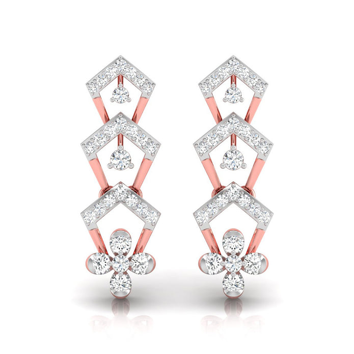 0.50Ct Round Lab-Grown Diamond Gold Dangellers Earrings