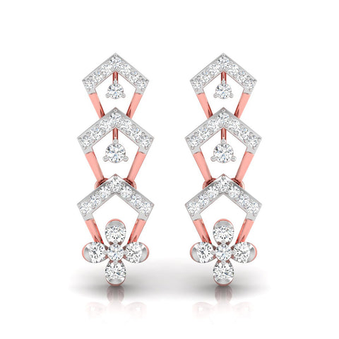 0.50Ct Round Lab-Grown Diamond Gold Dangellers Earrings