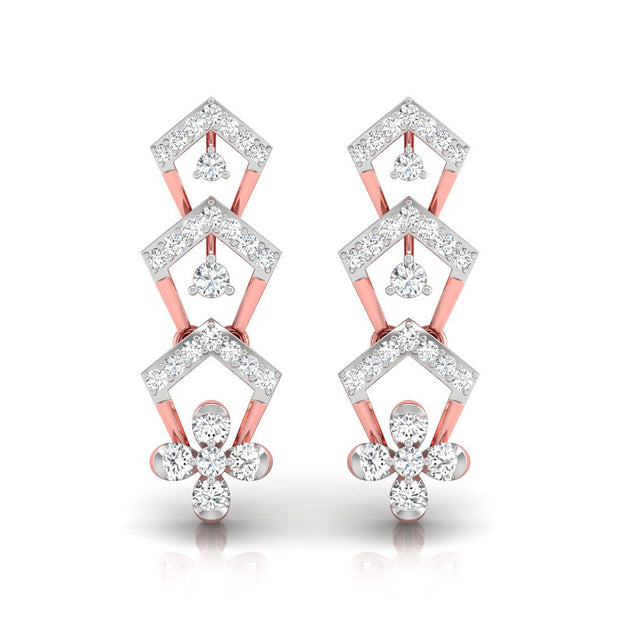 0.50Ct Round Lab-Grown Diamond Gold Dangellers Earrings