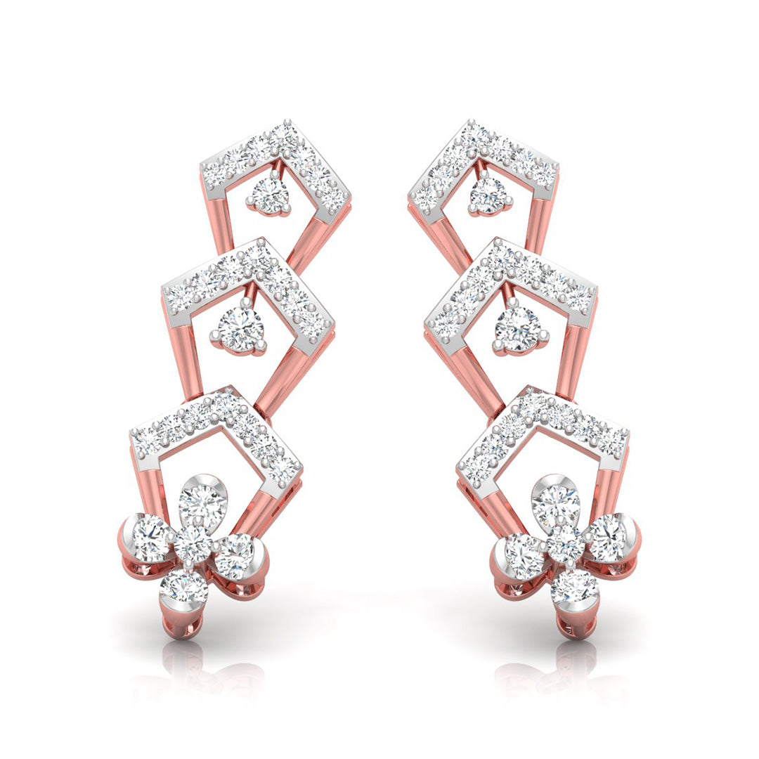 0.50Ct Round Lab-Grown Diamond Gold Dangellers Earrings