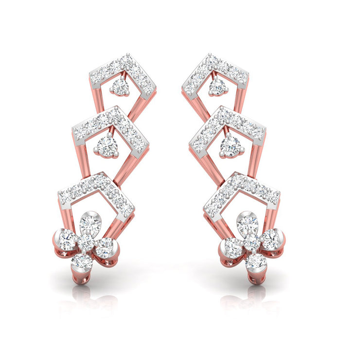 0.50Ct Round Lab-Grown Diamond Gold Dangellers Earrings