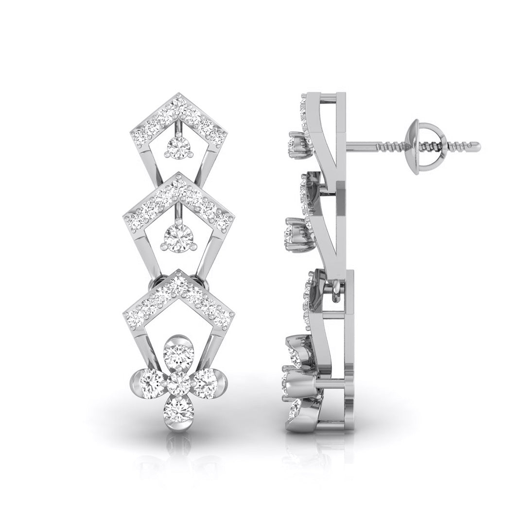 0.50Ct Round Lab-Grown Diamond Gold Dangellers Earrings
