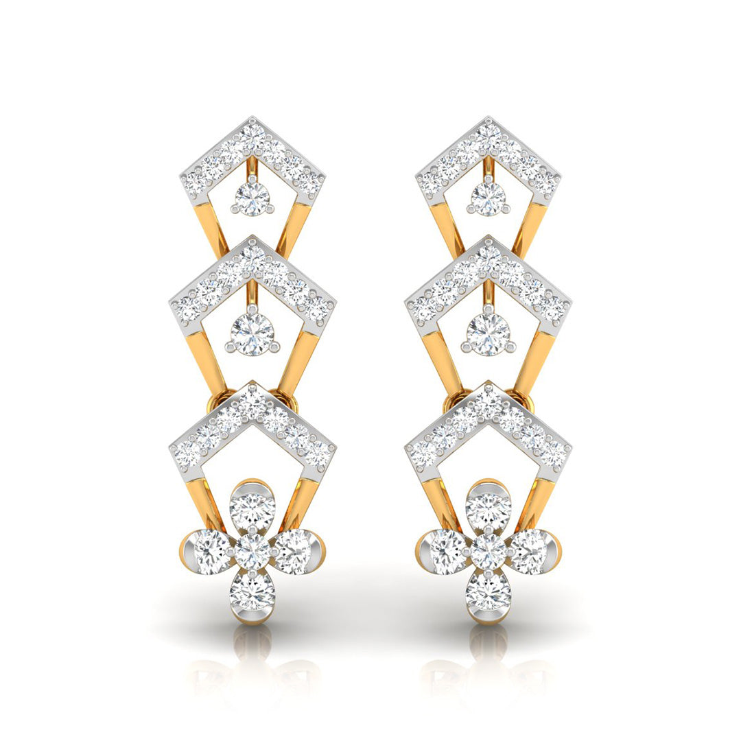 0.50Ct Round Lab-Grown Diamond Gold Dangellers Earrings