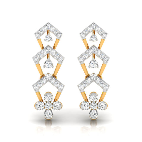 0.50Ct Round Lab-Grown Diamond Gold Dangellers Earrings