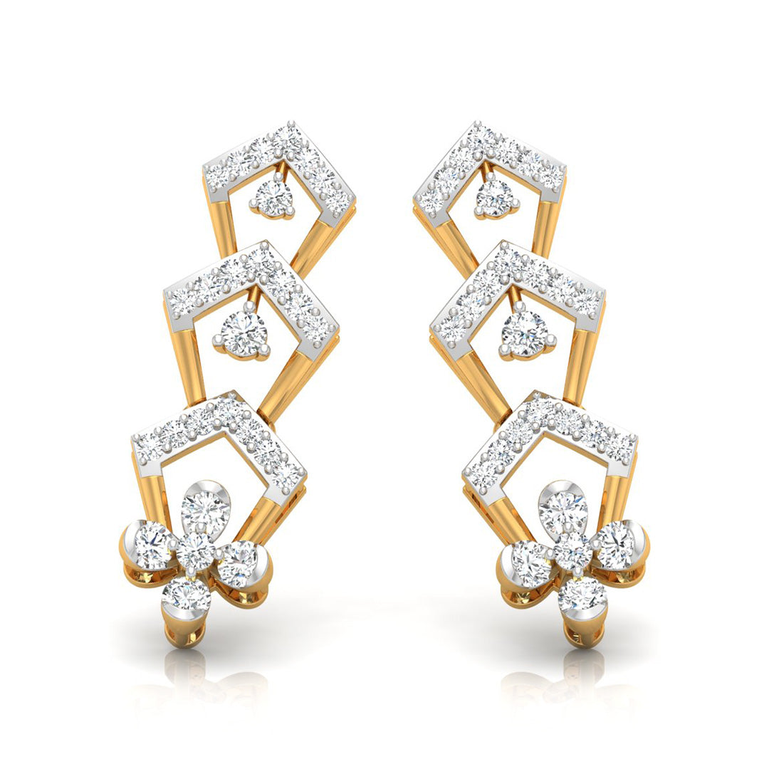 0.50Ct Round Lab-Grown Diamond Gold Dangellers Earrings