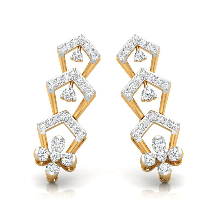 0.50Ct Round Lab-Grown Diamond Gold Dangellers Earrings