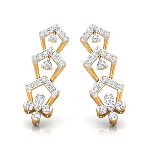 0.50Ct Round Lab-Grown Diamond Gold Dangellers Earrings