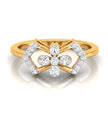 0.22Ct Floral Design Round Cut Lab-Grown Diamond Ring