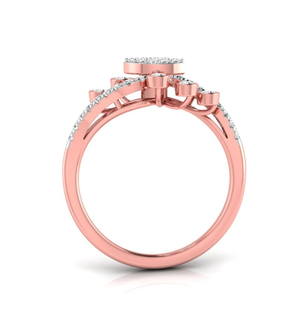 0.23Ct Round Cut Cluster Lab-Grown Diamond Ring