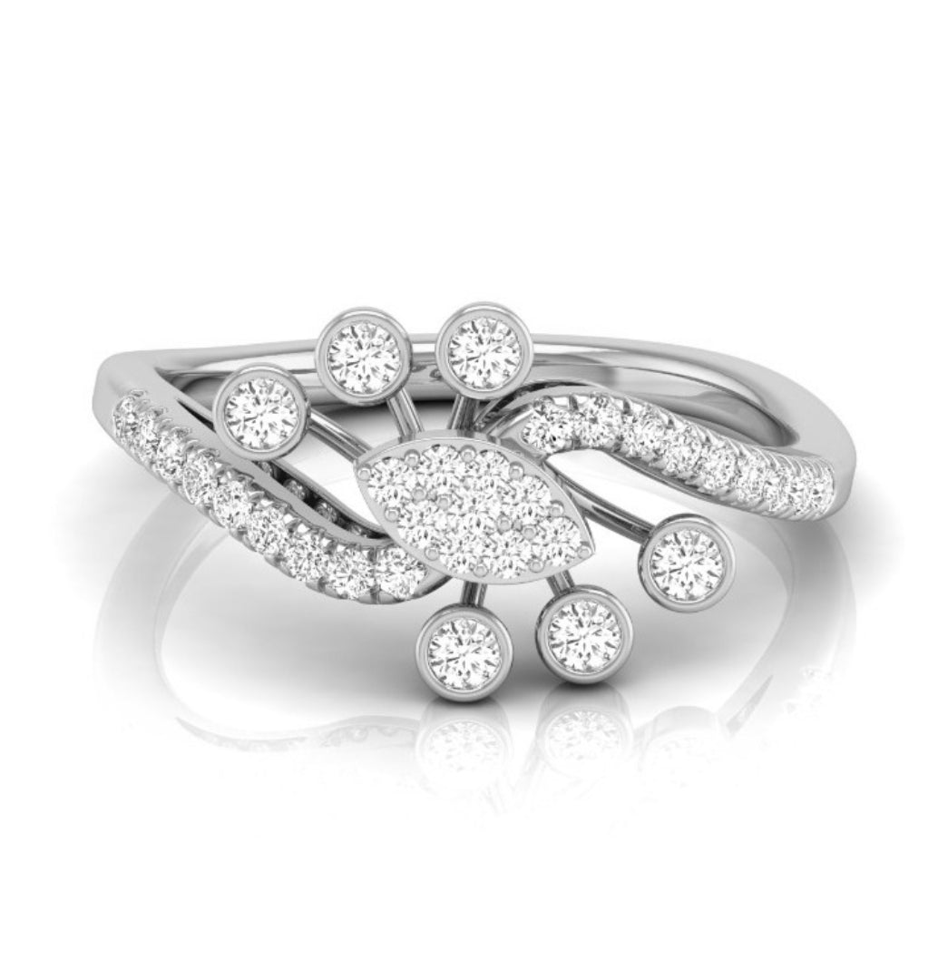 0.23Ct Round Cut Cluster Lab-Grown Diamond Ring