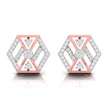 0.32Ct Hexagon Cluster Lab-Grown Diamond Gold Stud Earrings