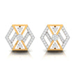 0.32Ct Hexagon Cluster Lab-Grown Diamond Gold Stud Earrings
