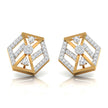 0.32Ct Hexagon Cluster Lab-Grown Diamond Gold Stud Earrings
