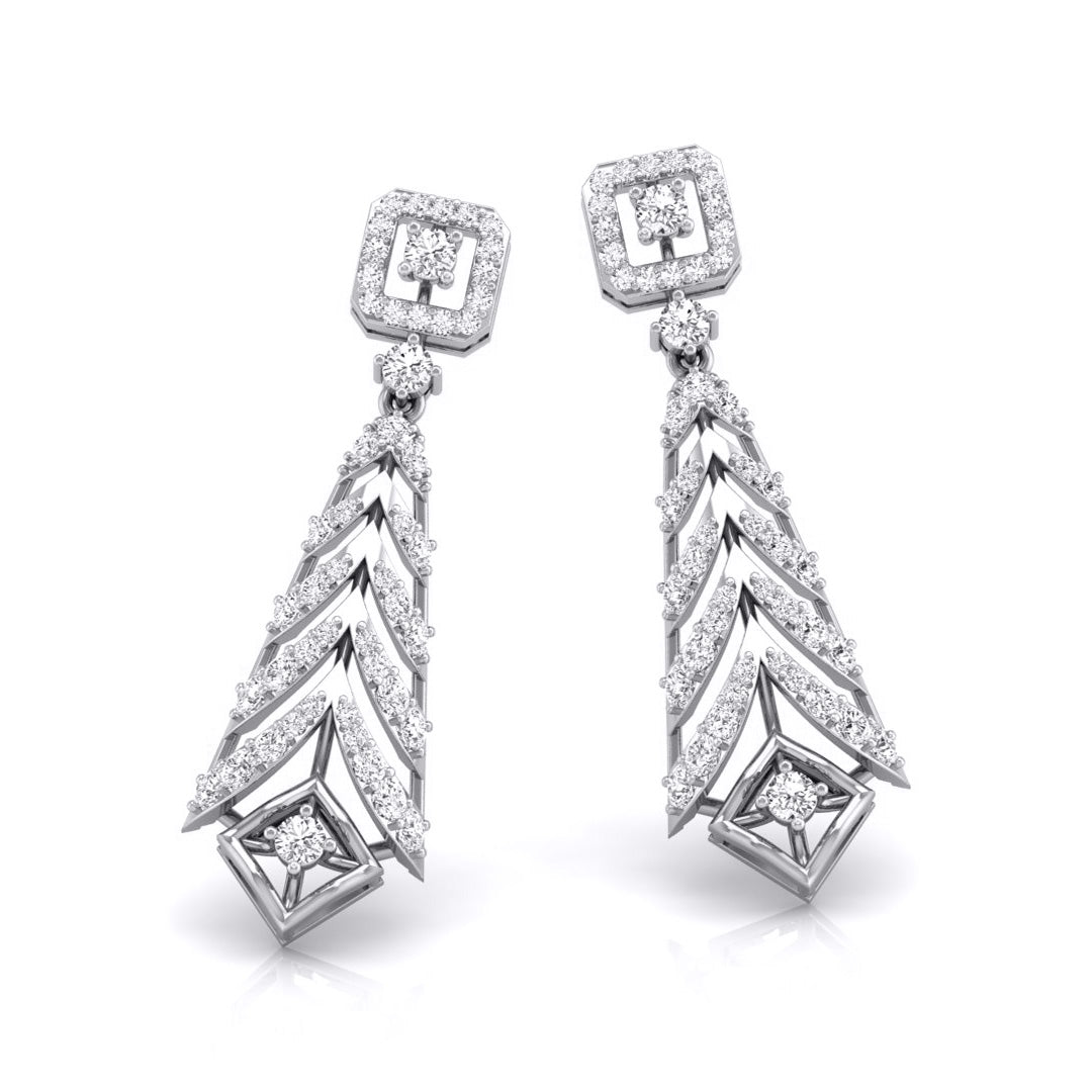 0.77Ct Round Lab-Grown Diamond Gold Dangellers Earrings
