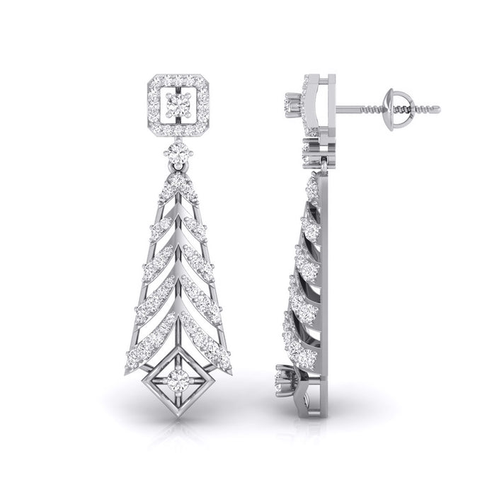 0.77Ct Round Lab-Grown Diamond Gold Dangellers Earrings