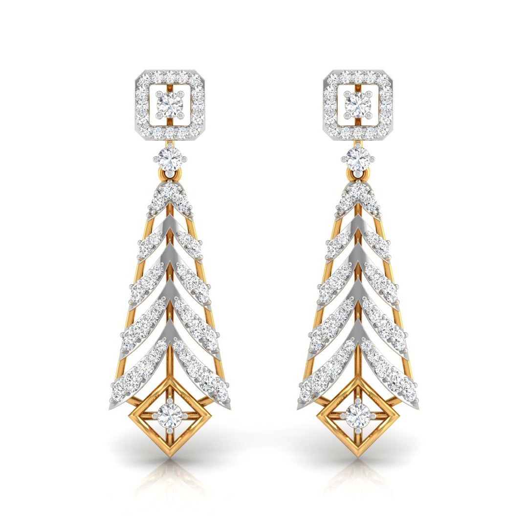 0.77Ct Round Lab-Grown Diamond Gold Dangellers Earrings