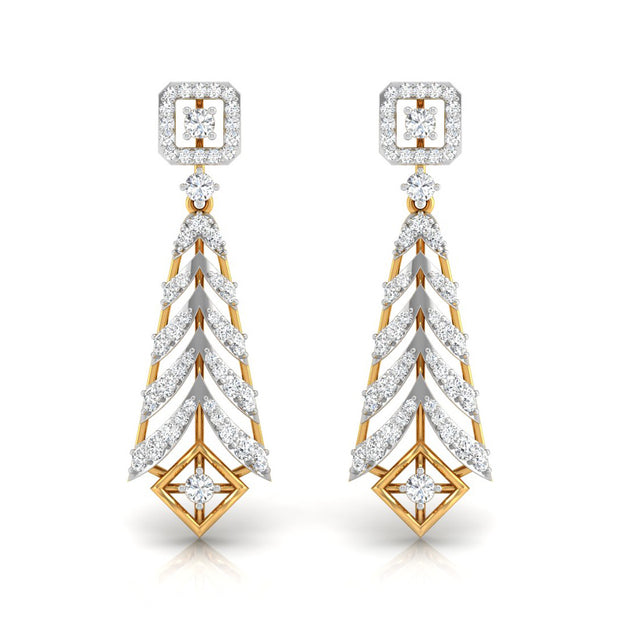 0.77Ct Round Lab-Grown Diamond Gold Dangellers Earrings