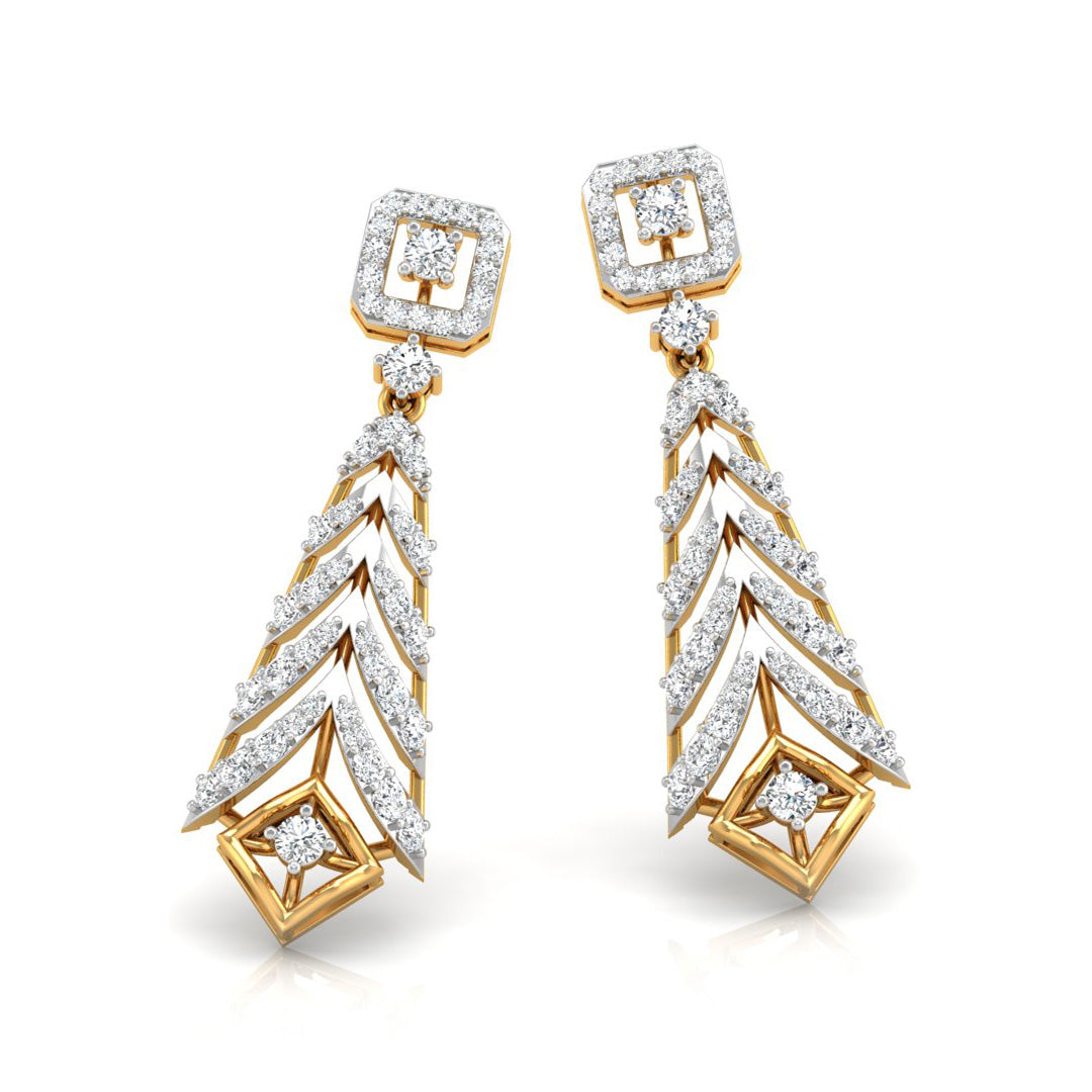 0.77Ct Round Lab-Grown Diamond Gold Dangellers Earrings