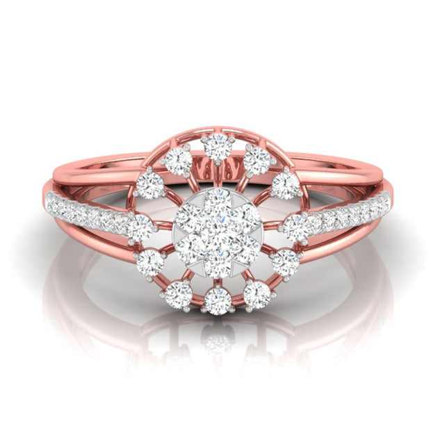 0.34Ct Floral Style Round Cut Cluster Lab-Grown Diamond Ring
