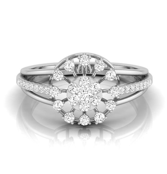 0.34Ct Floral Style Round Cut Cluster Lab-Grown Diamond Ring