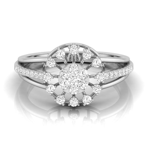 0.34Ct Floral Style Round Cut Cluster Lab-Grown Diamond Ring