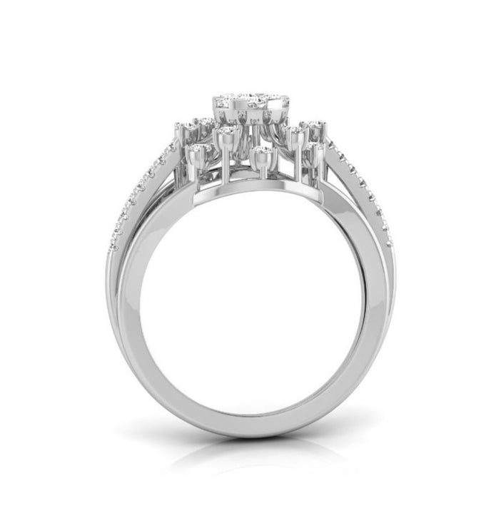0.34Ct Floral Style Round Cut Cluster Lab-Grown Diamond Ring