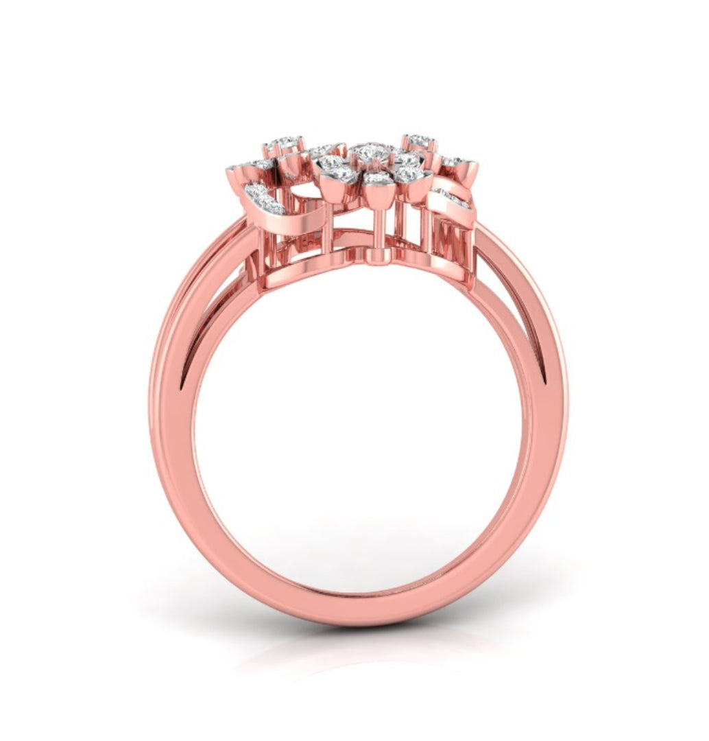0.25Ct Floral Bouquet Round Cut Lab-Grown Diamond Ring