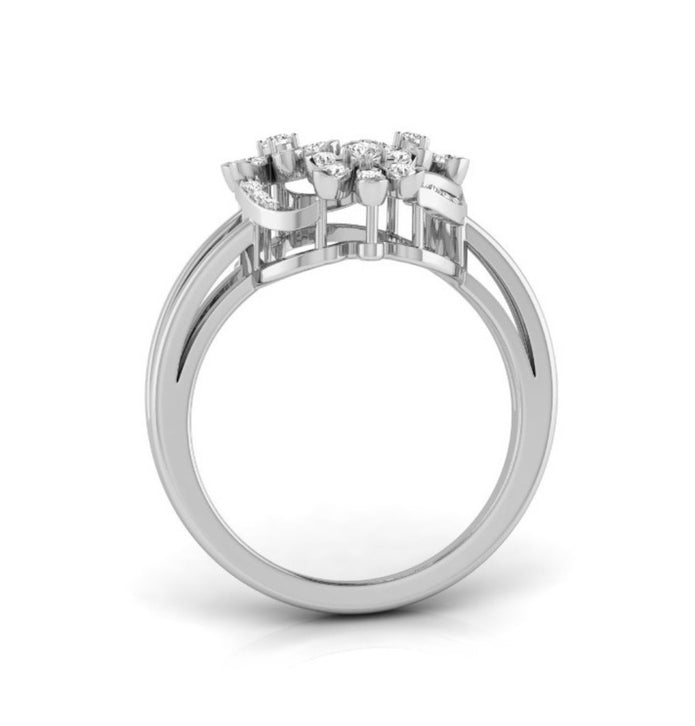 0.25Ct Floral Bouquet Round Cut Lab-Grown Diamond Ring