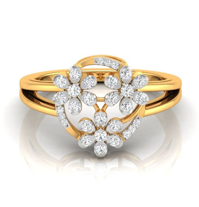 0.25Ct Floral Bouquet Round Cut Lab-Grown Diamond Ring