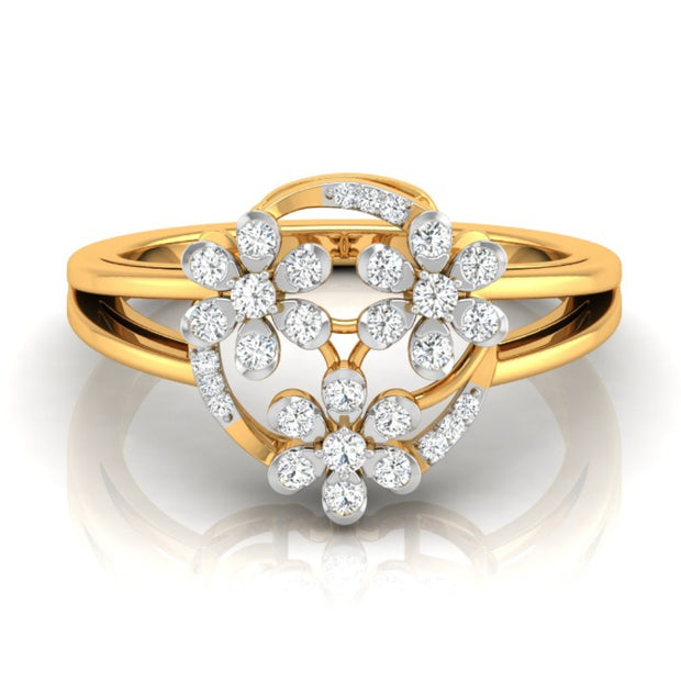 0.25Ct Floral Bouquet Round Cut Lab-Grown Diamond Ring